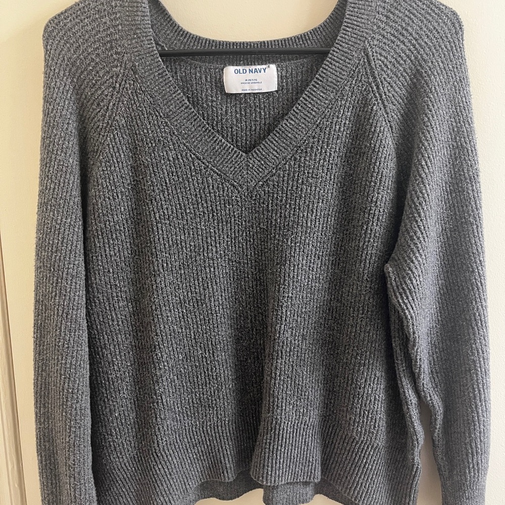 Old Navy Charcoal V-Neck Sweater